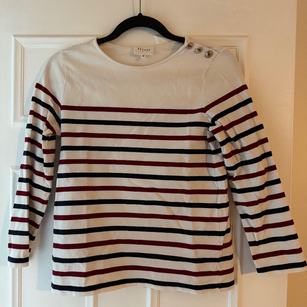 Sezane Striped Sailor Top